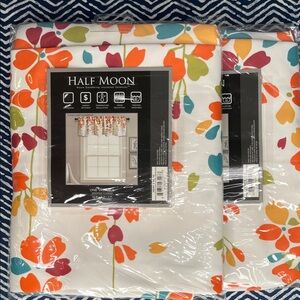 Half Moon Floral Valance Curtains